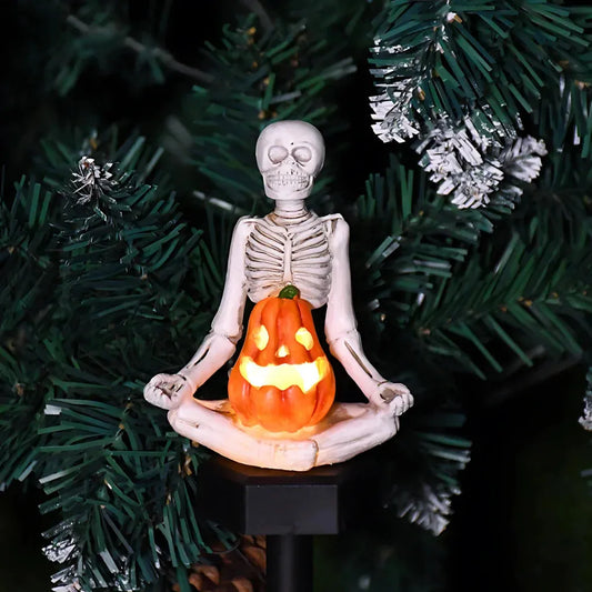 Solar Powered Yoga Skeleton Lawn Light - Only Warm White Light