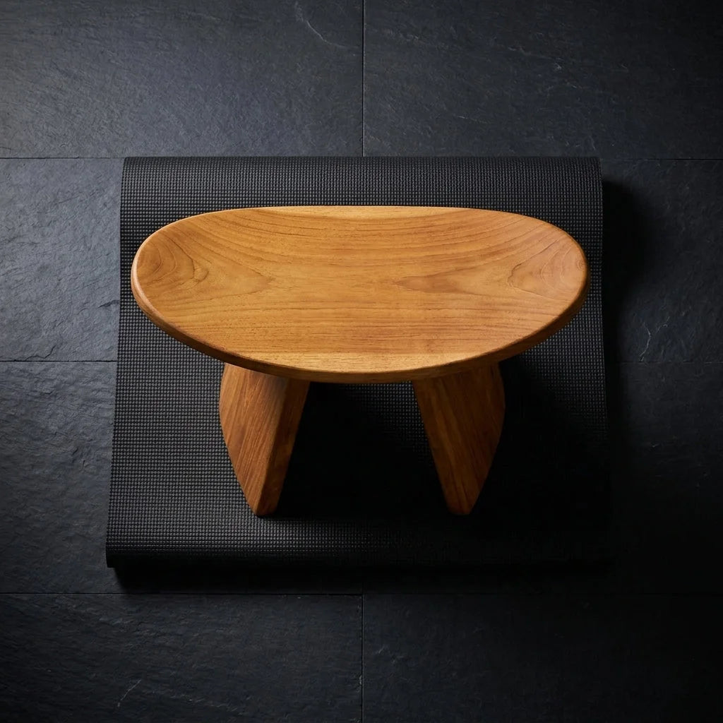 Solid Wood Meditation Seat For Grounded Posture - Dark Brown