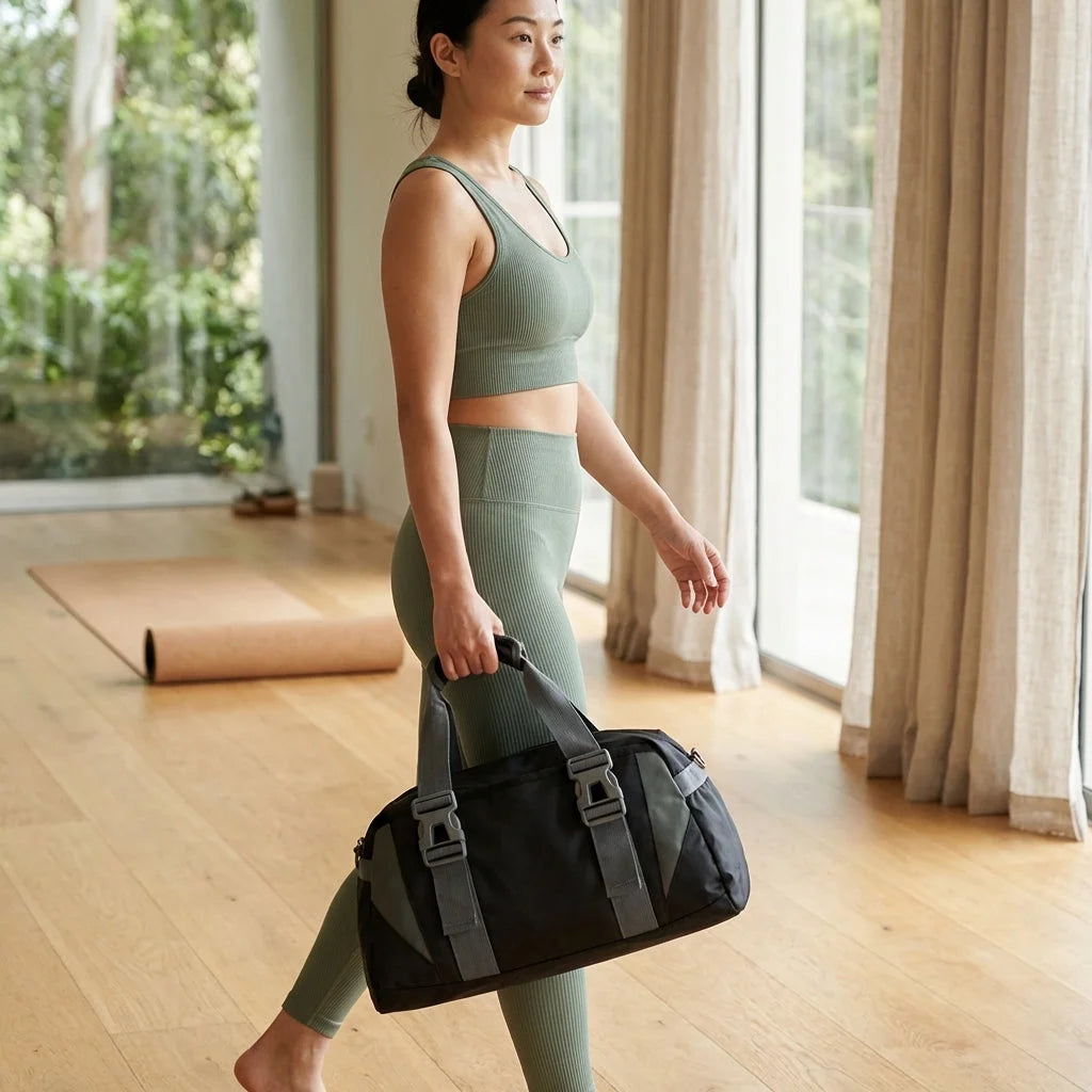 Spacious Yoga Mat Duffle Bag With Compartments