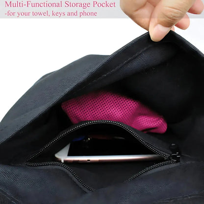 Spacious Yoga Mat Tote Bag With Multi Pockets - Black
