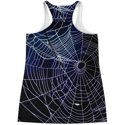 Spider Web Print Racerback Shirt For Yoga Flow