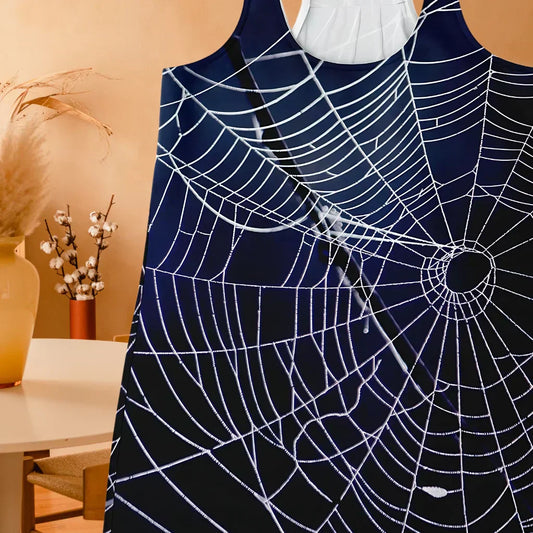 Spider Web Print Racerback Shirt For Yoga Flow