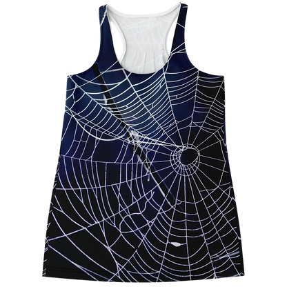 Spider Web Print Racerback Shirt For Yoga Flow - XS