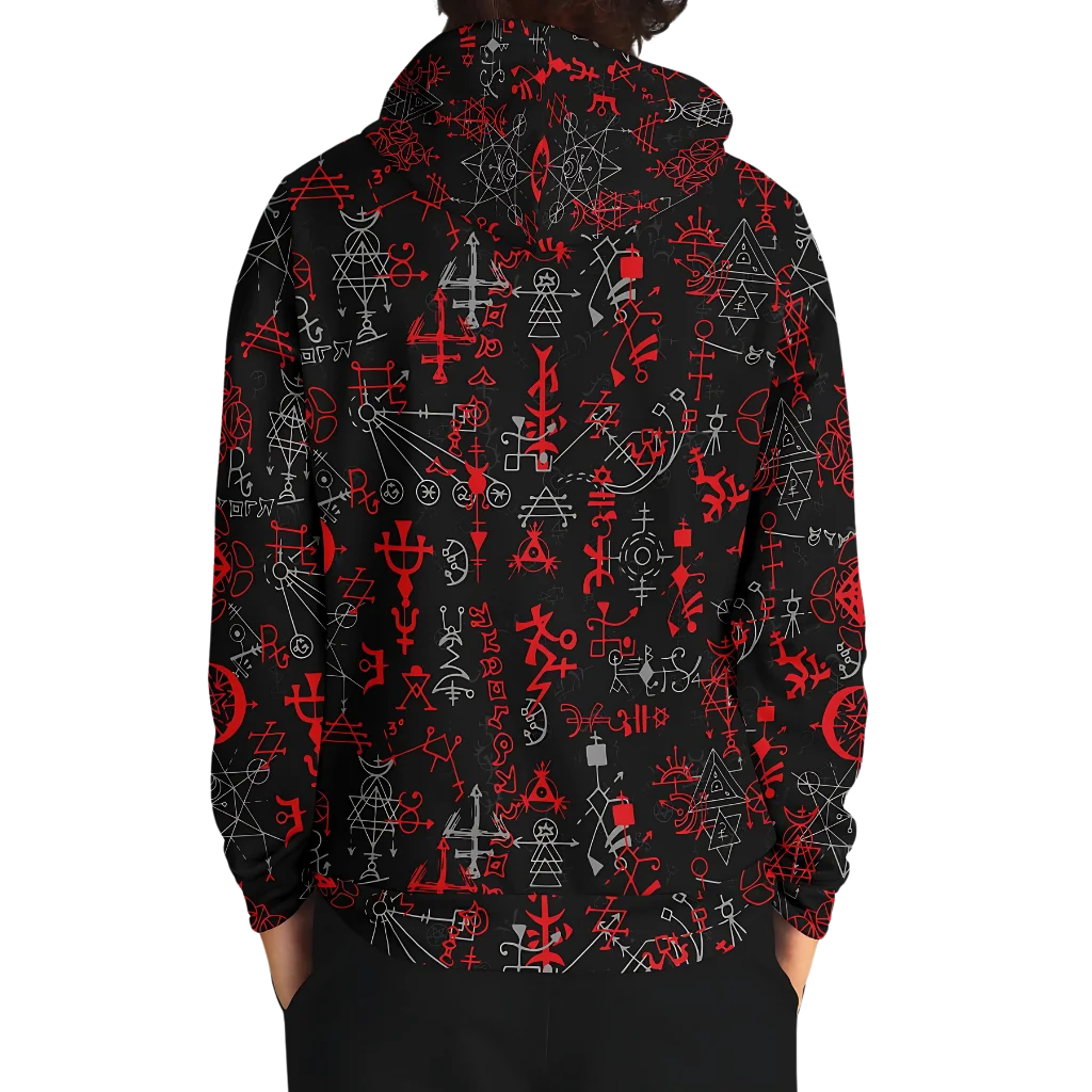 Sport Hoodies With Mystic Symbol Magic Print