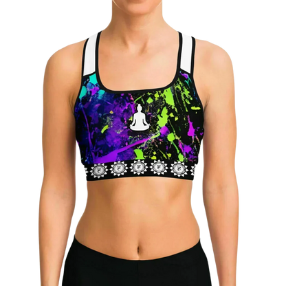 Sports Bras Yoga With Lotus And Chakra Print