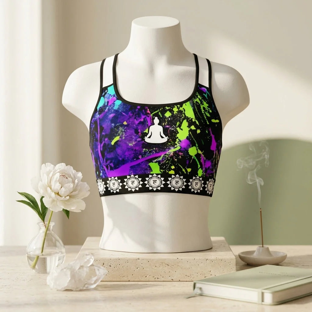 Sports Bras Yoga With Lotus And Chakra Print