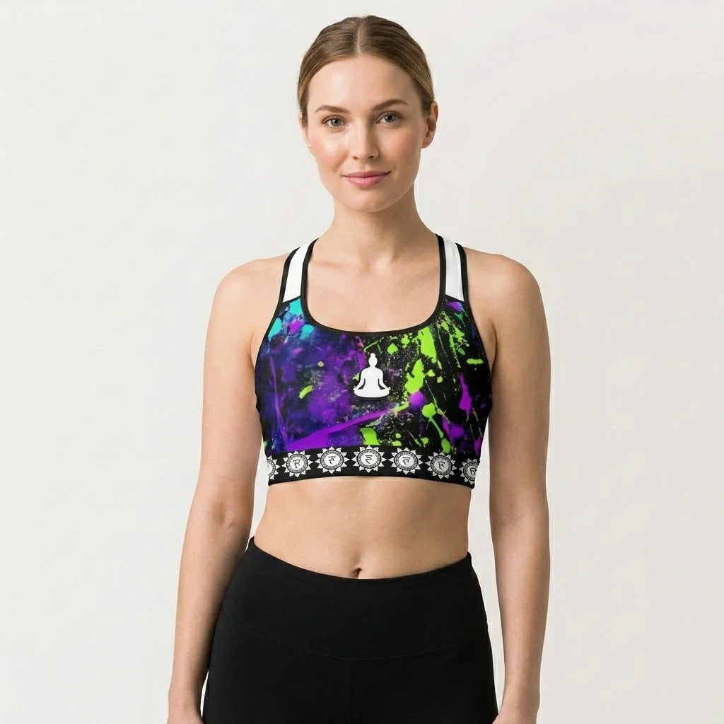 Sports Bras Yoga With Lotus And Chakra Print