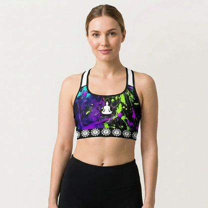 Sports Bras Yoga With Lotus And Chakra Print