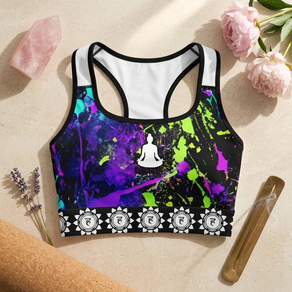 Sports Bras Yoga With Lotus And Chakra Print