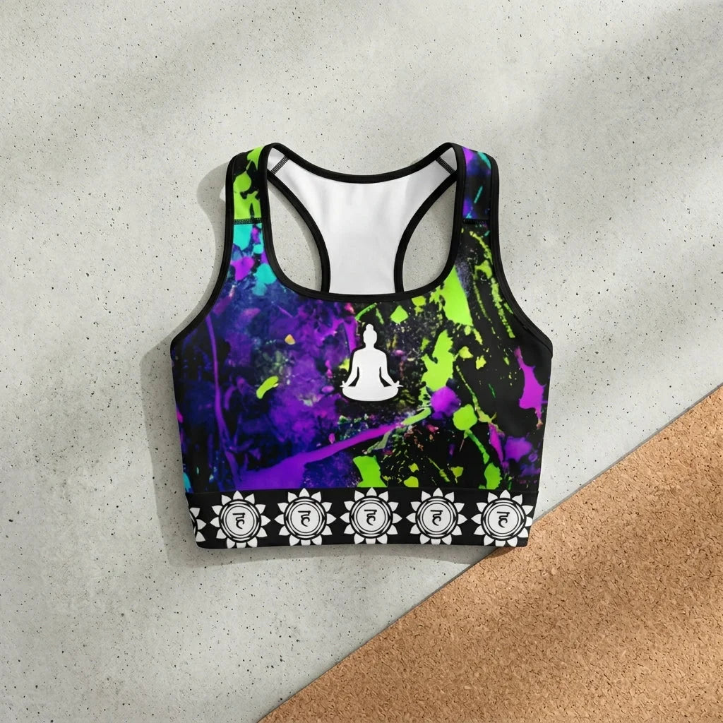 Sports Bras Yoga With Lotus And Chakra Print