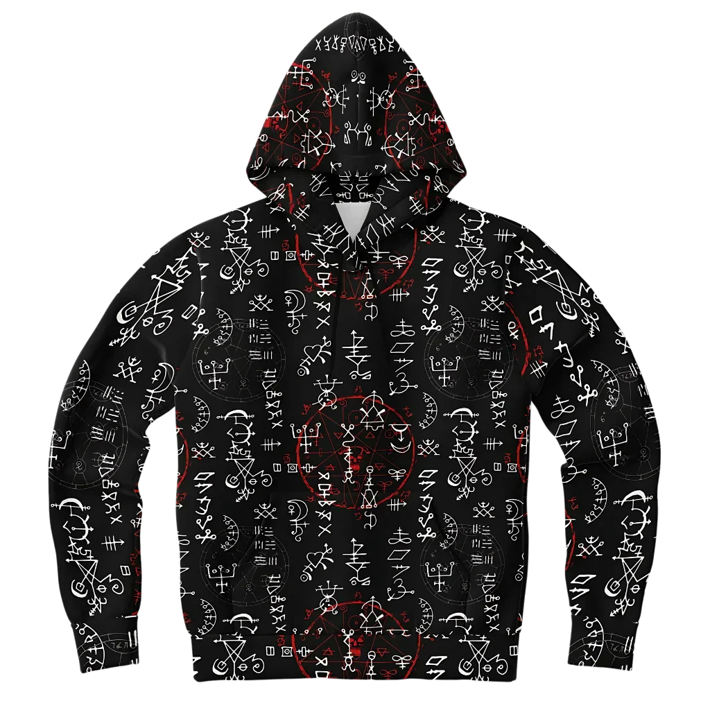 Sports Hoodie With Alchemy Symbol Print