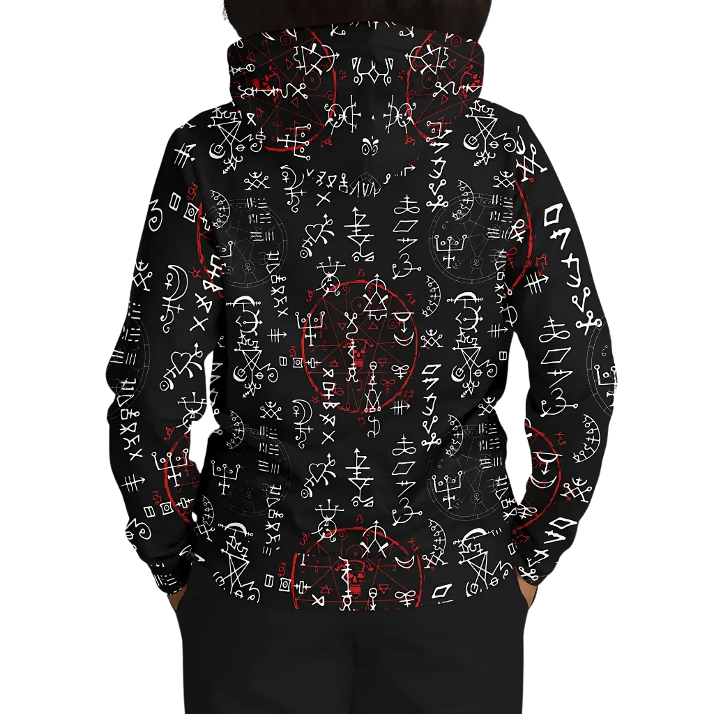 Sports Hoodie With Alchemy Symbol Print