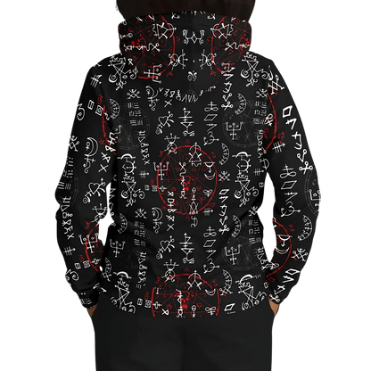 Sports Hoodie With Alchemy Symbol Print