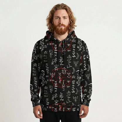 Sports Hoodie With Alchemy Symbol Print