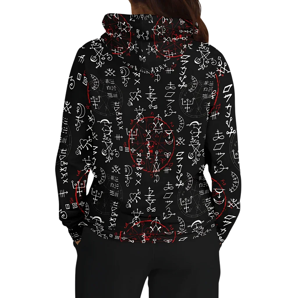 Sports Hoodie With Alchemy Symbol Print