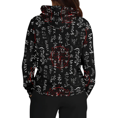 Sports Hoodie With Alchemy Symbol Print