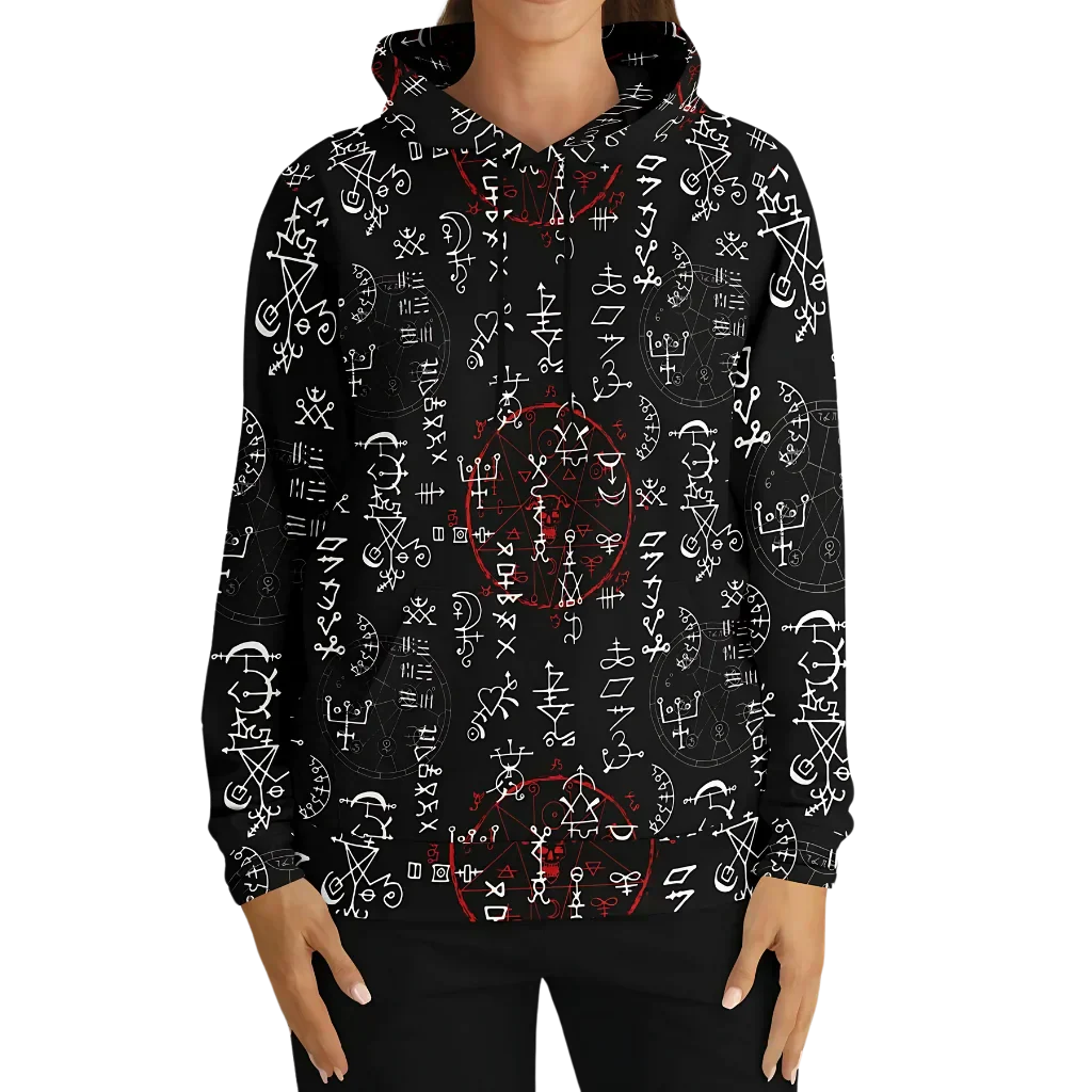 Sports Hoodie With Alchemy Symbol Print