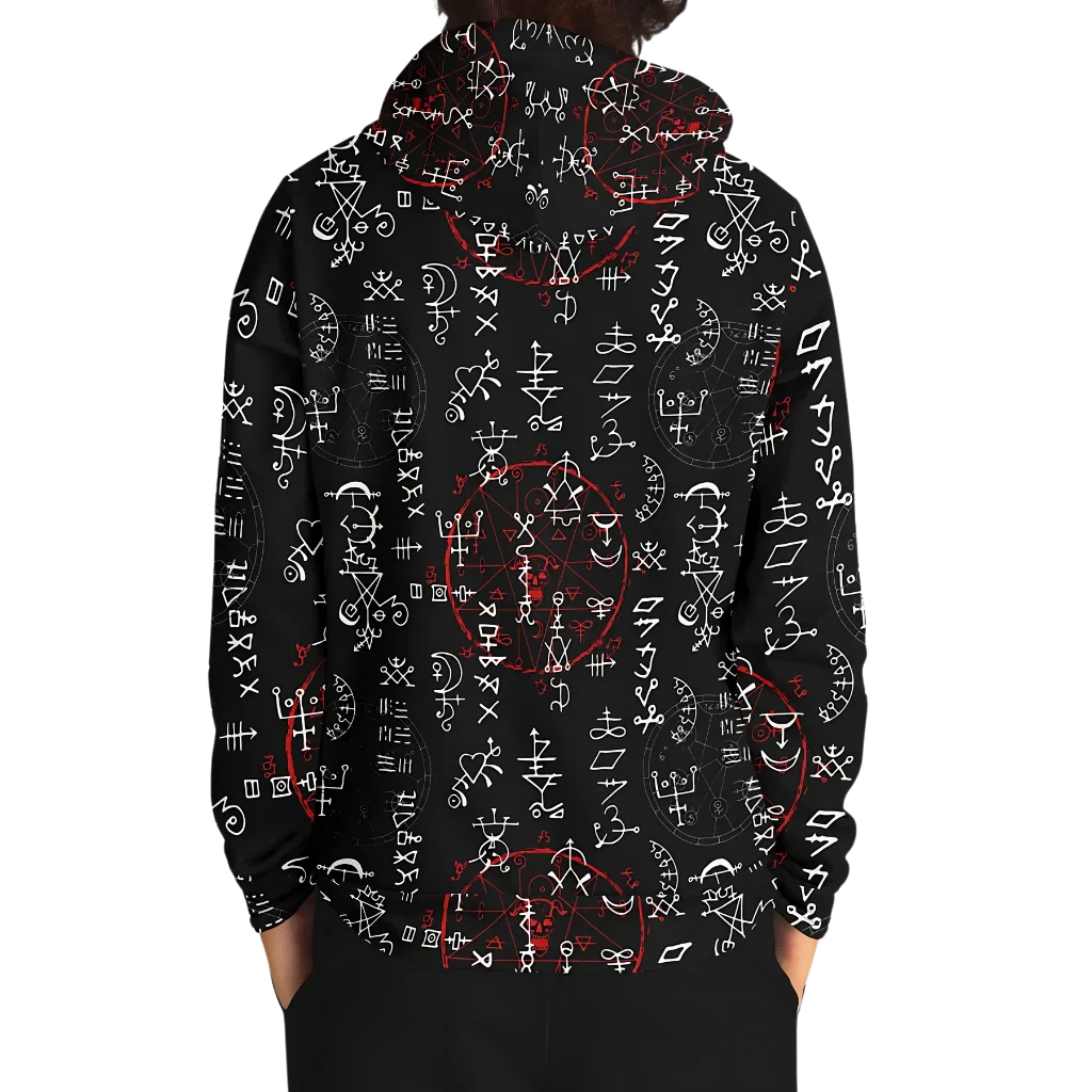 Sports Hoodie With Alchemy Symbol Print