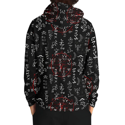 Sports Hoodie With Alchemy Symbol Print