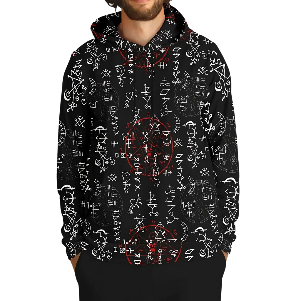 Sports Hoodie With Alchemy Symbol Print