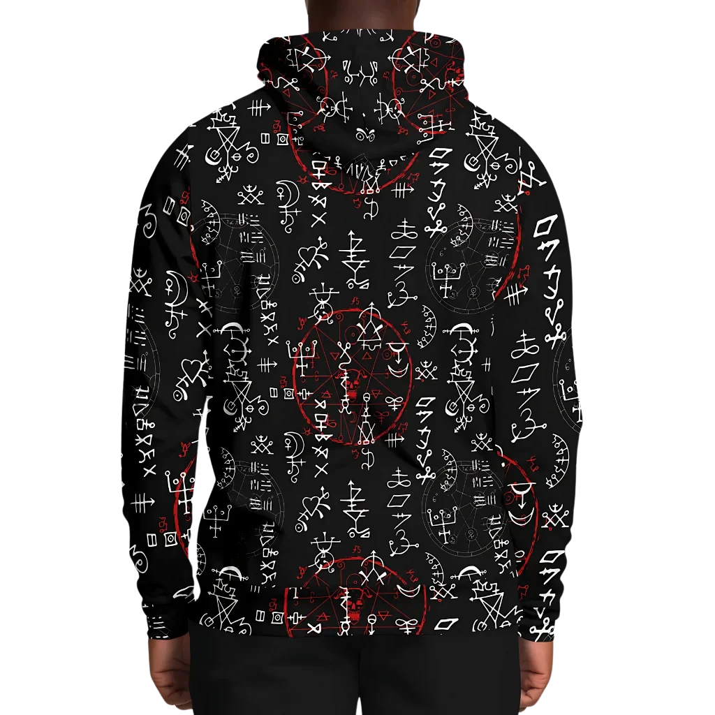 Sports Hoodie With Alchemy Symbol Print