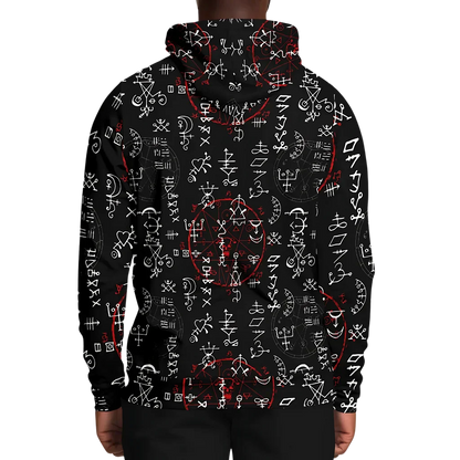 Sports Hoodie With Alchemy Symbol Print