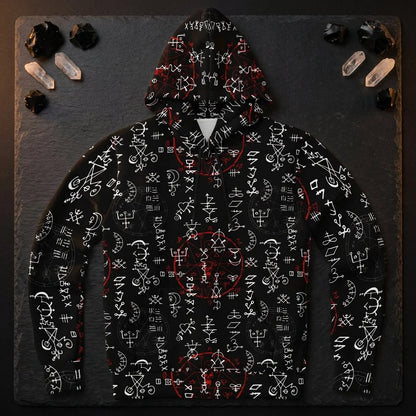 Sports Hoodie With Alchemy Symbol Print