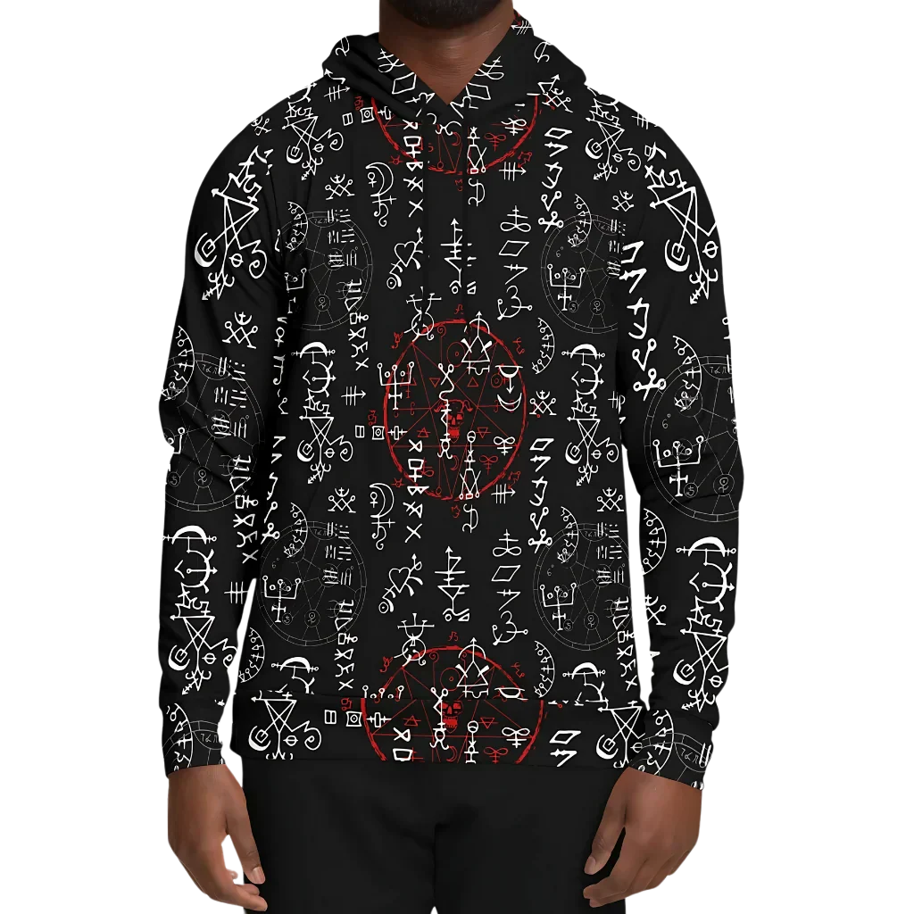 Sports Hoodie With Alchemy Symbol Print