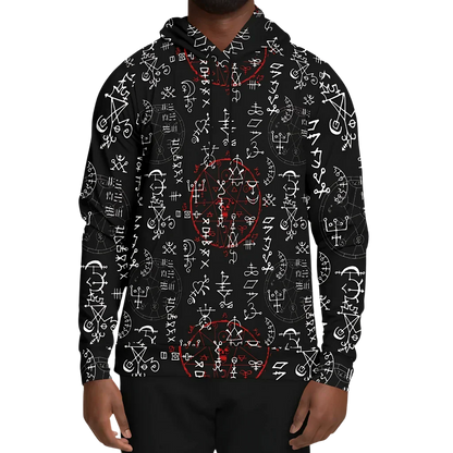 Sports Hoodie With Alchemy Symbol Print