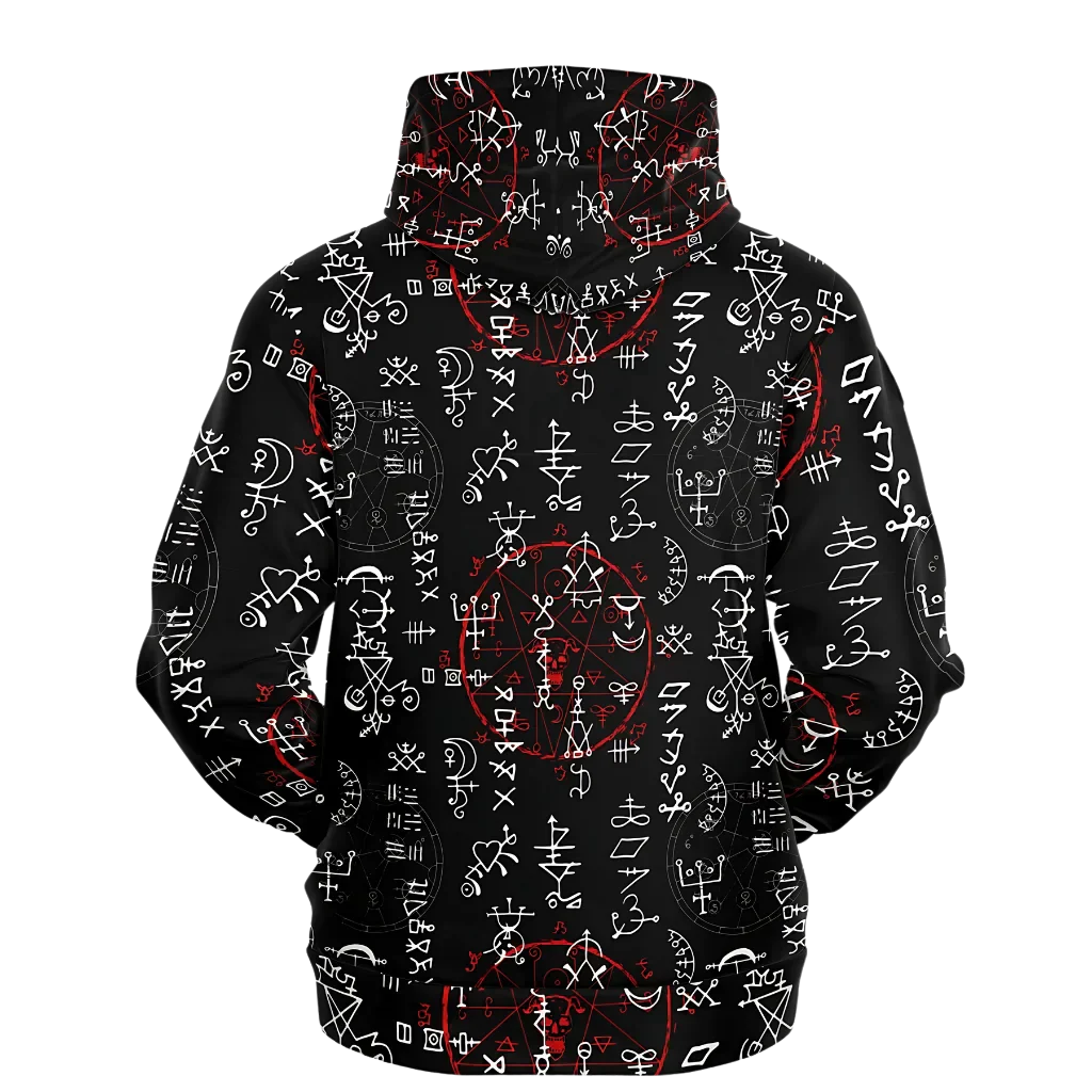 Sports Hoodie With Alchemy Symbol Print