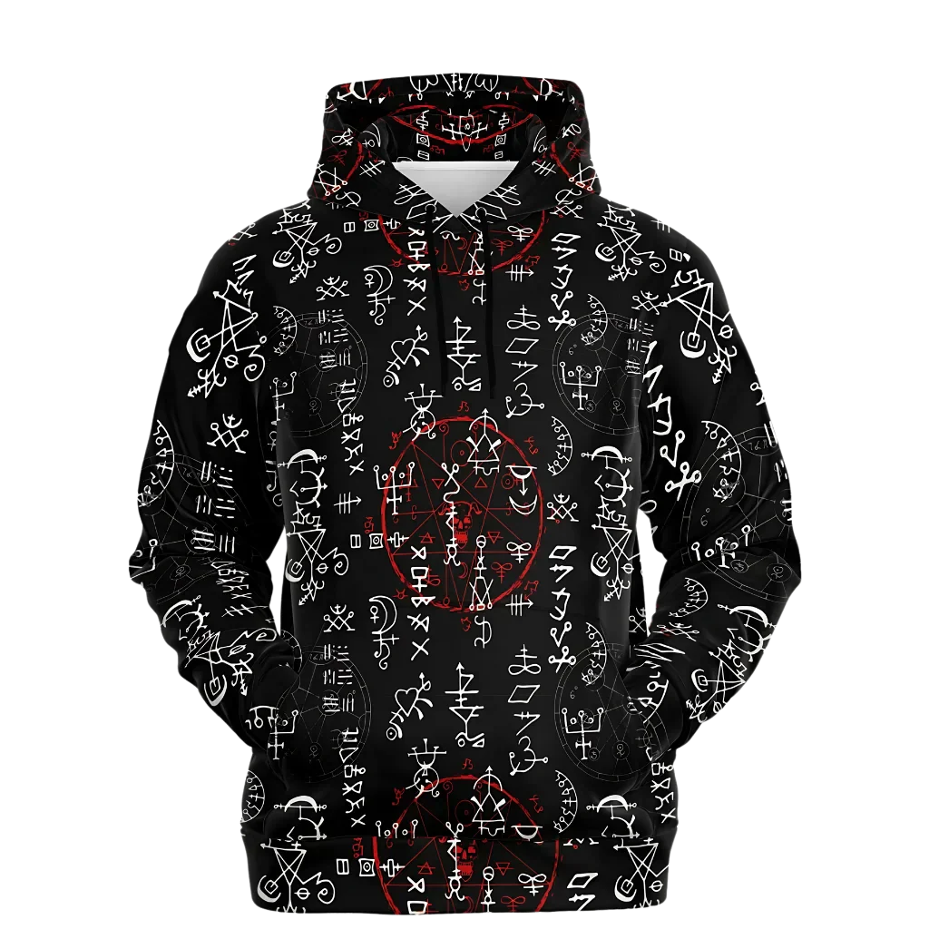 Sports Hoodie With Alchemy Symbol Print - XS