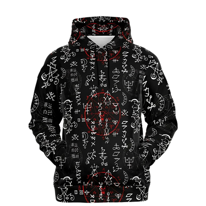 Sports Hoodie With Alchemy Symbol Print - XS