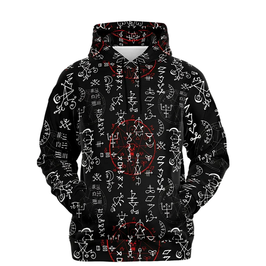 Sports Hoodie With Alchemy Symbol Print - XS