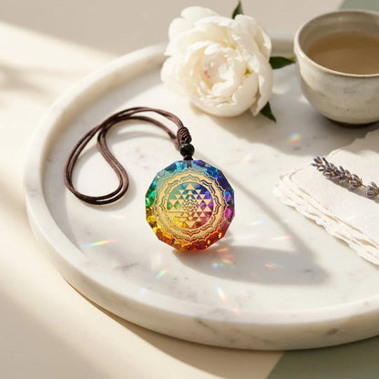 Sri Chakra Pendant For Chakra Alignment & Energy Work - Multi-Color