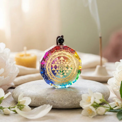 Sri Chakra Pendant For Chakra Alignment & Energy Work - Multi-Color