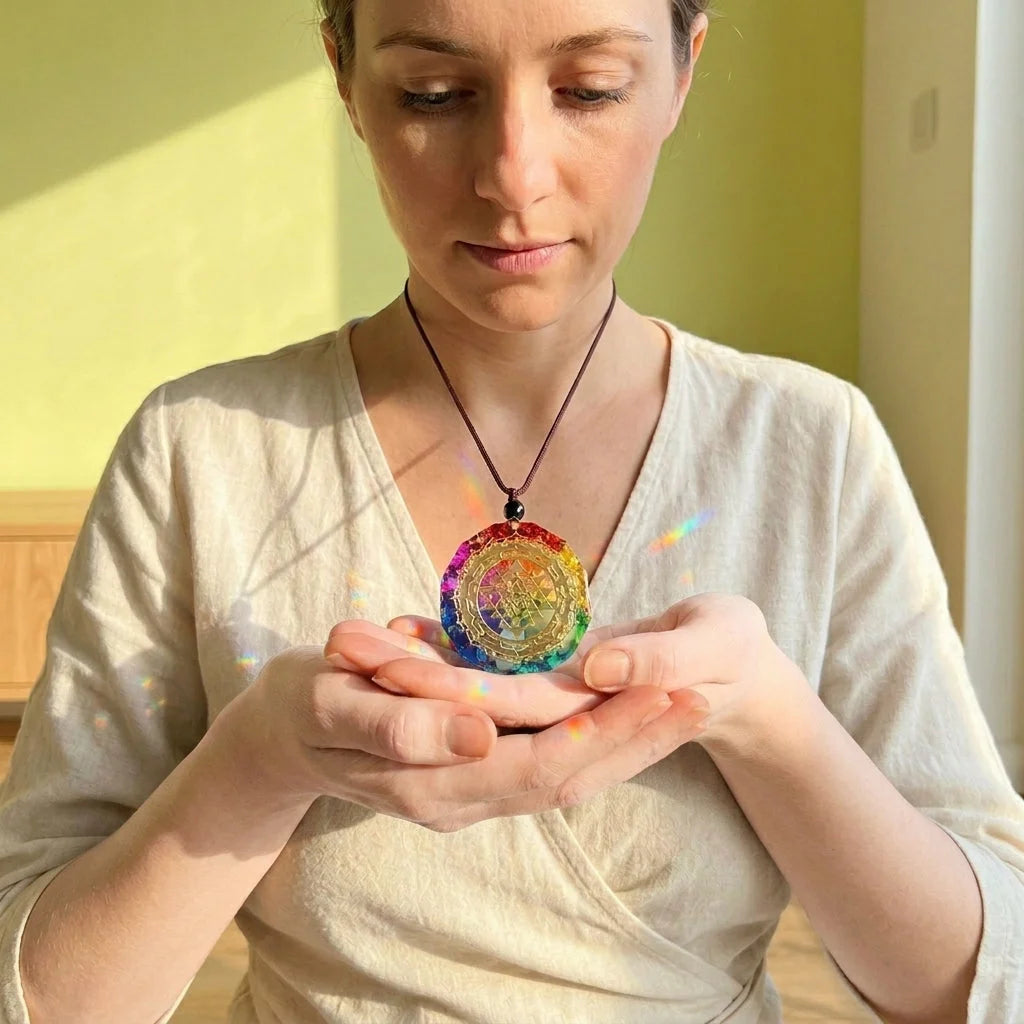 Sri Chakra Pendant For Chakra Alignment & Energy Work - Multi-Color