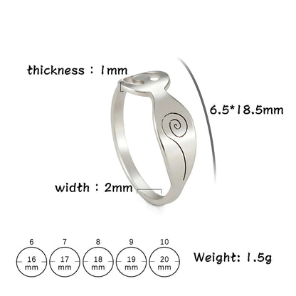 Stainless Steel Thumb Ring With Yoga Pose Detail