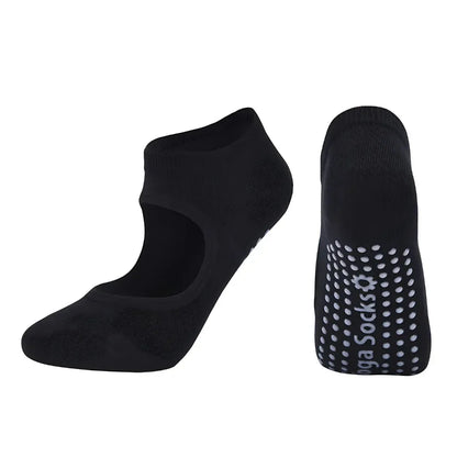 Sticky Socks Barre With Non Slip Grip And Soft Cotton - Black / one size