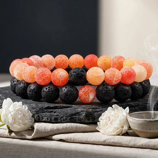 Stone Charm Beaded Bracelet For Couples
