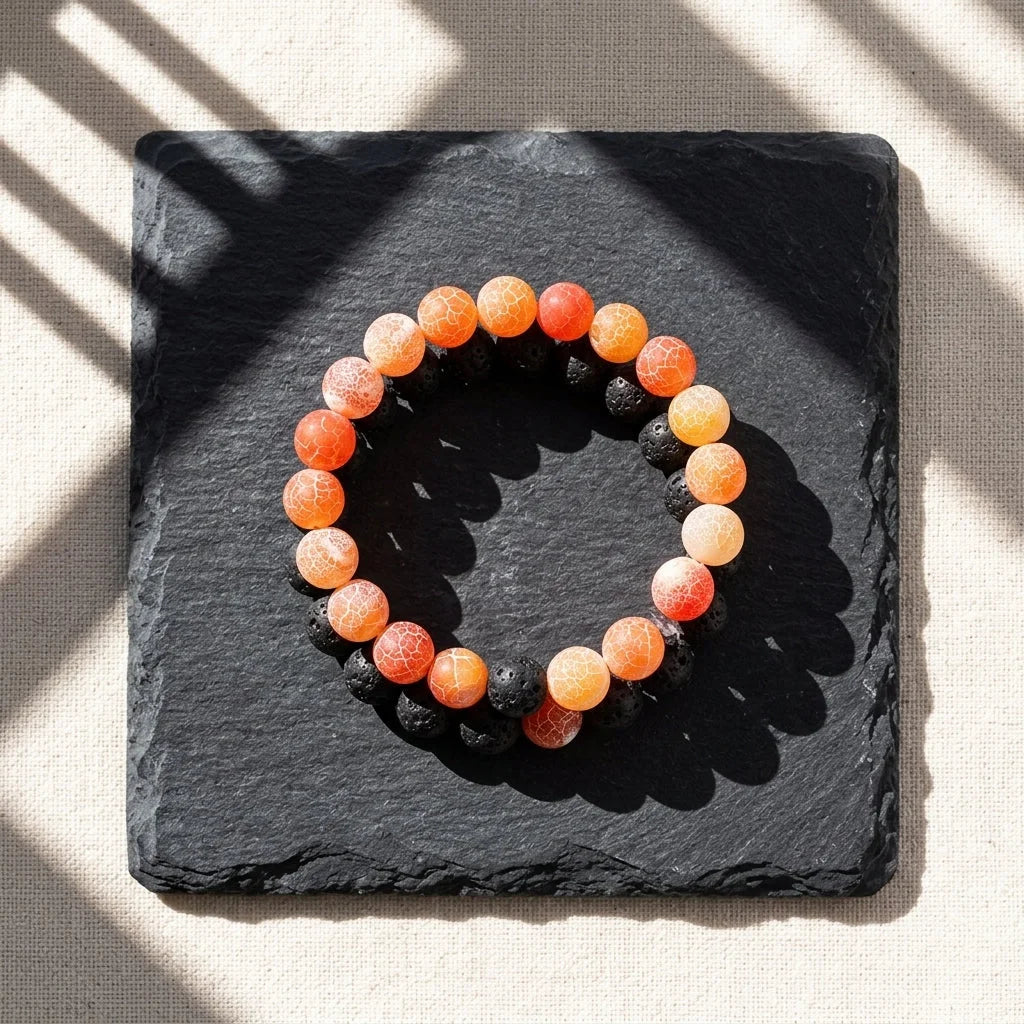 Stone Charm Beaded Bracelet For Couples