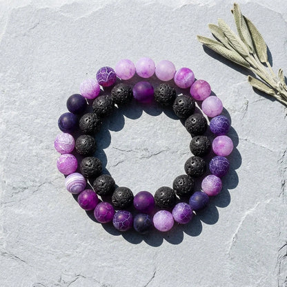 Stone Charm Beaded Bracelet For Couples