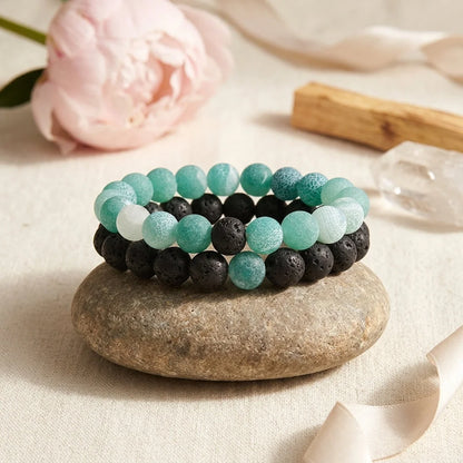 Stone Charm Beaded Bracelet For Couples