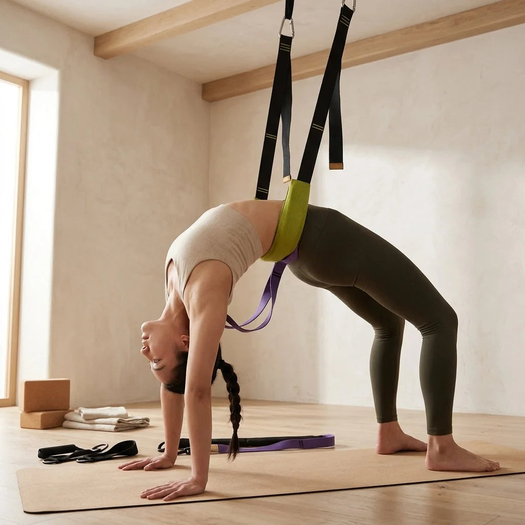 Straps For Stretching With Lumbar And Hand Support