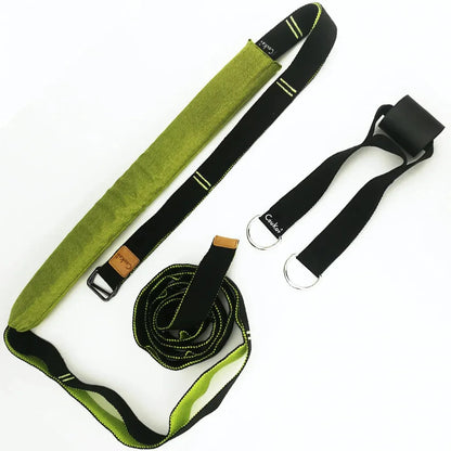 Straps For Stretching With Lumbar And Hand Support - Green 4.0 cm