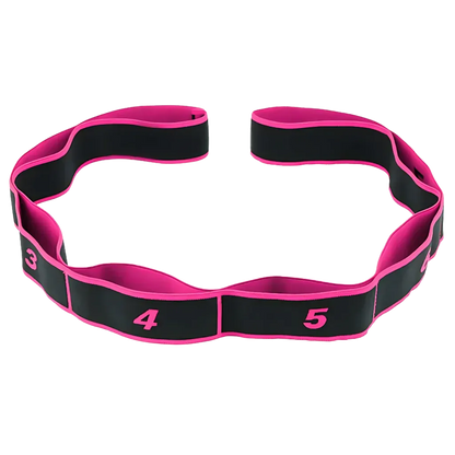Stretch Strap With Loops For Flexibility Training - Rose Red
