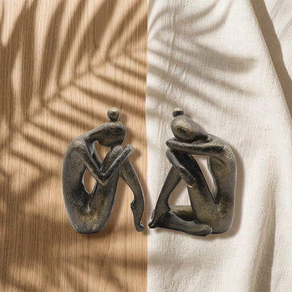 Thinker Pose Resin Yoga Sculpture Bookstop