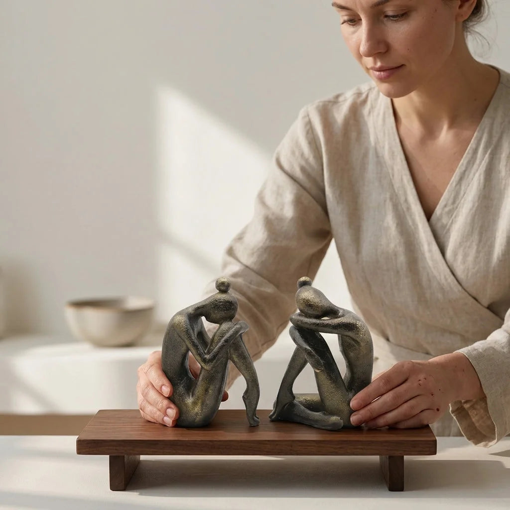 Thinker Pose Resin Yoga Sculpture Bookstop