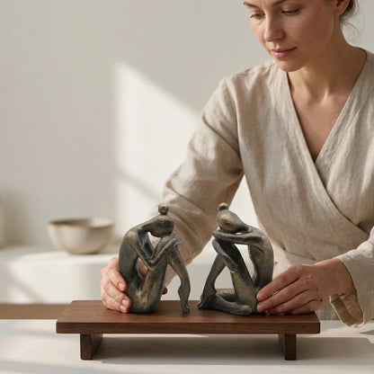 Thinker Pose Resin Yoga Sculpture Bookstop