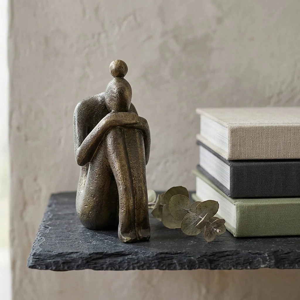 Thinker Pose Resin Yoga Sculpture Bookstop