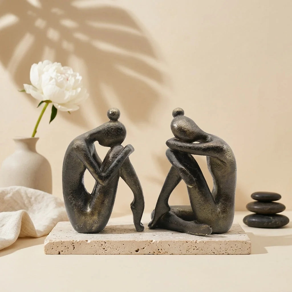 Thinker Pose Resin Yoga Sculpture Bookstop